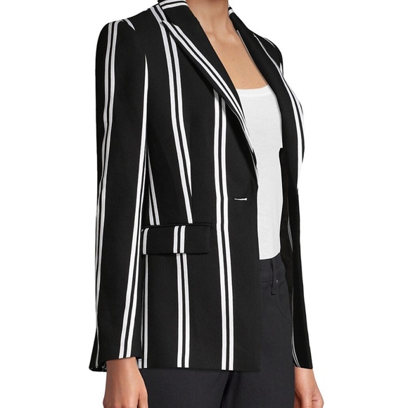 Maje Striped Blazer Black and White Pinstriped - Picture 4 of 15